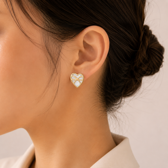 925 Silver Gold Plated Earrings RG-7853