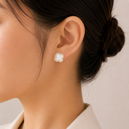 925 Silver Gold Plated Earrings RG-7861