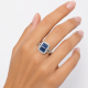 RG -7595 925 Silver Women Blue Stone Silver Ring