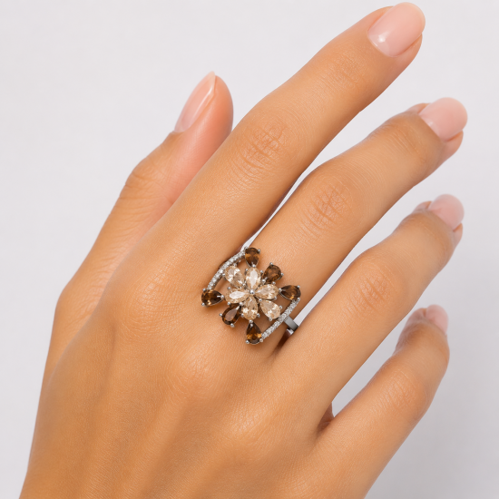 RG -7620 925 Silver Women Color Stone Silver Ring