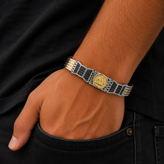 925 Silver Fancy Mens Bracelet