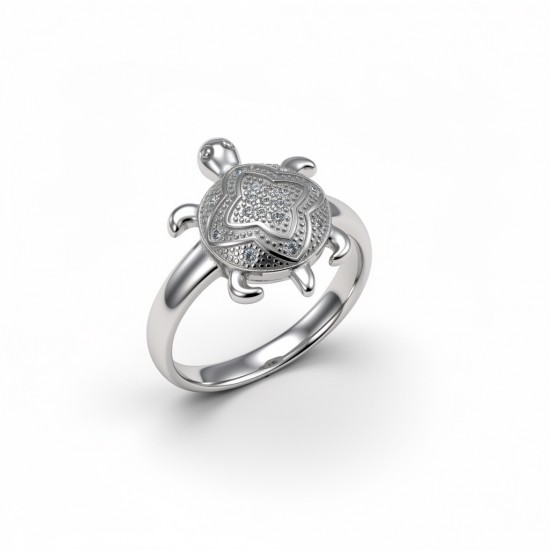 RG-7761 Turtle 925 Silver Mens Ring