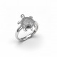 RG-7761 Turtle 925 Silver Mens Ring
