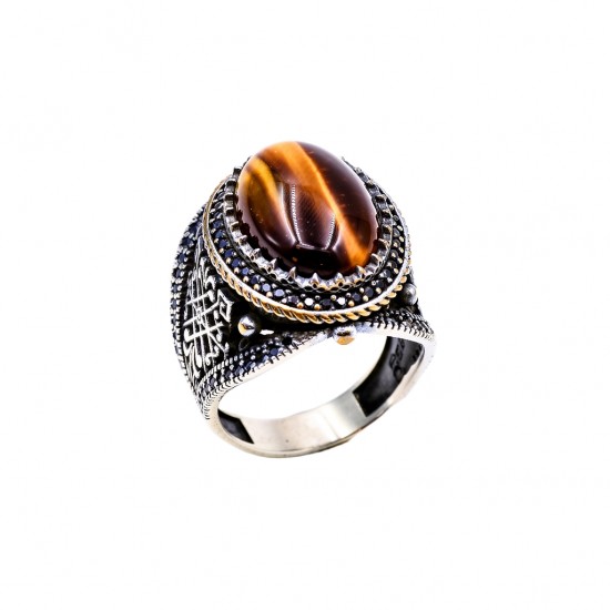 RG-7783 Fancy 925 Silver Mens Ring