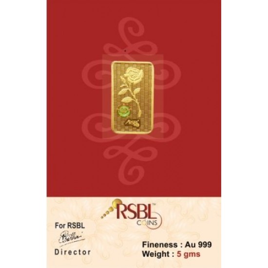 RSBL 5 gram Gold bar in 999 fineness 24kt purity