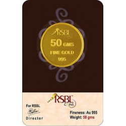 RSBL 50 gram Gold Coin in 995 fineness 24kt purity