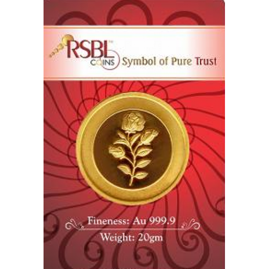 RSBL 20 gram Gold Coin in 999 fineness 24kt purity